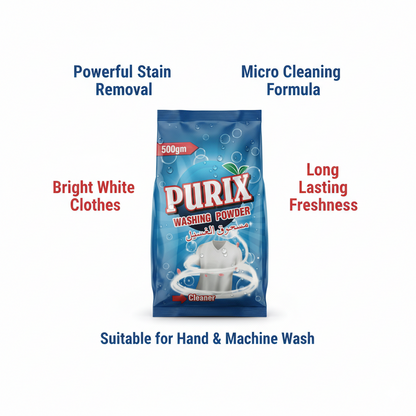 PURIX Washing Powder – Micro Cleaner for Powerful Stain Removal