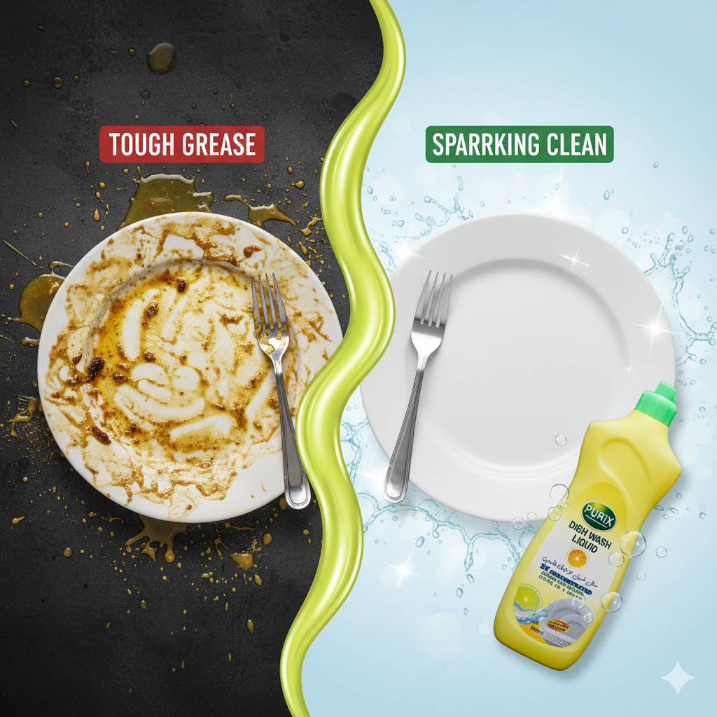 PURiX Lemon Dish Wash Liquid – 3X Concentrated Grease Cutting Formula