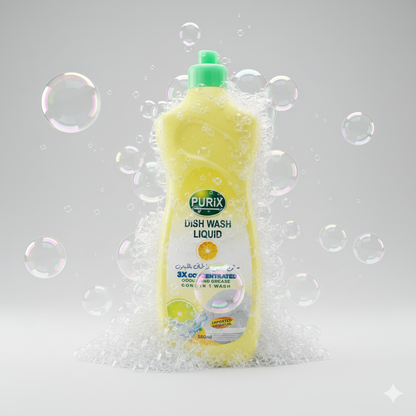 PURiX Lemon Dish Wash Liquid – 3X Concentrated Grease Cutting Formula
