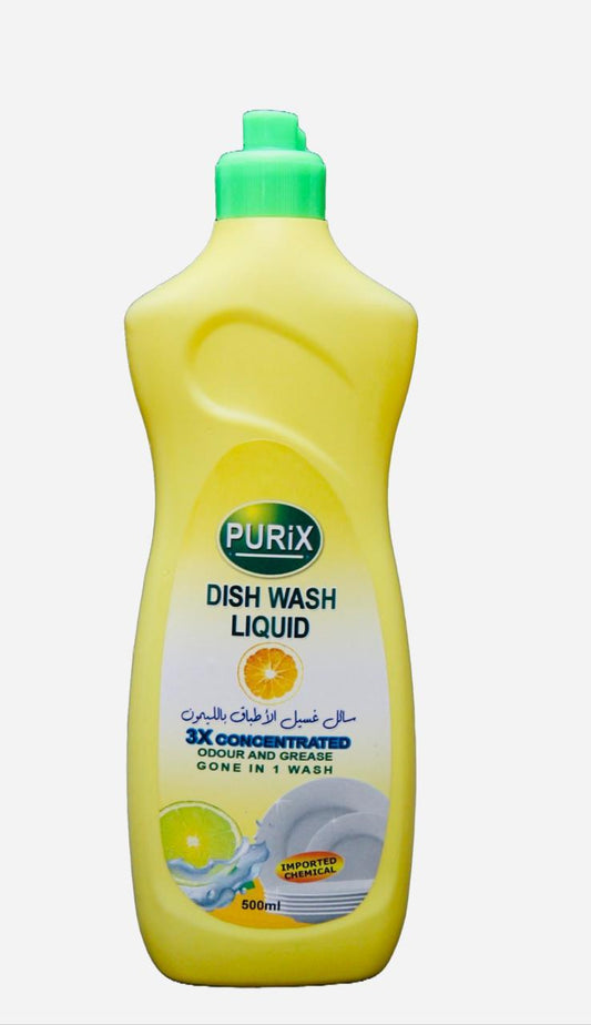 PURiX Lemon Dish Wash Liquid – 3X Concentrated Grease Cutting Formula